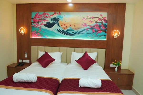 Dobbelt- eller tomannsrom – deluxe | Skrivebord, lydisolert og ekstrasenger (mot et tillegg)