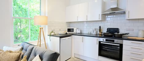 Kühlschrank, Mikrowelle, Ofen, Herdplatte