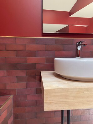 Comfort Double Room | Bathroom | Hair dryer, slippers, towels, soap