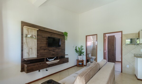 Basic Apartment | Living area - Fully Equipped Apartments in Condo With Pool 500m From Taperapua Beach - Enls (Porto Seguro)