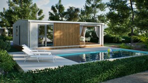 Seasonal outdoor pool, pool umbrellas, sun loungers - Zaton Holiday Resort Glamping Village (Zaton)