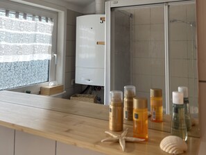 Shower, hair dryer