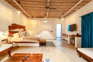 Luxury Double Room, Pool View | In-room safe, desk, blackout curtains