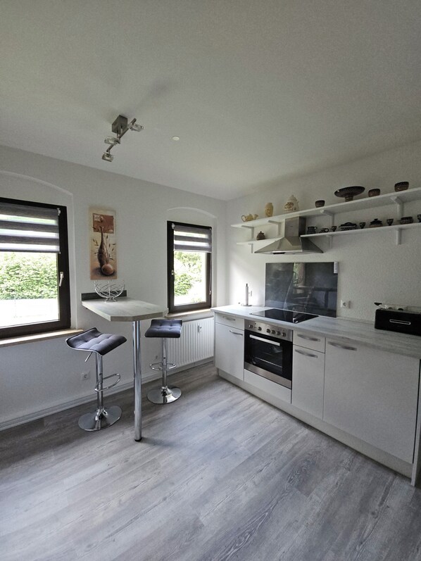 Fridge, microwave, stovetop, dishwasher - Cozy vacation apartment "Luisa" on the edge of the Erzgebirge. (Niederwiesa)