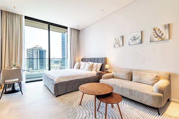 Apartment, Balcony, City View | Free WiFi - Superhost Modern Studio in Arjan (Dubai)