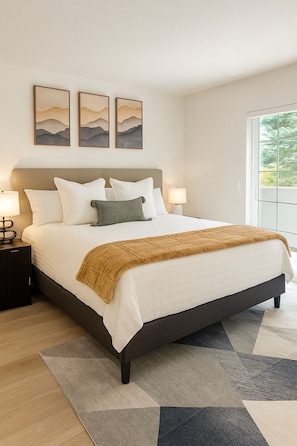 2 عدّة غرف نوم ومكواة/لوح كي وواي فاي وملاءات أسرّة