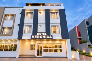 A modern hotel building with a prominent sign reading 'HOTEL VERONICA.' - Hotel Veronica (Indore)