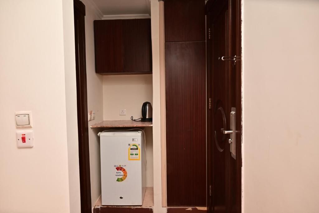 Mini-fridge, electric kettle
