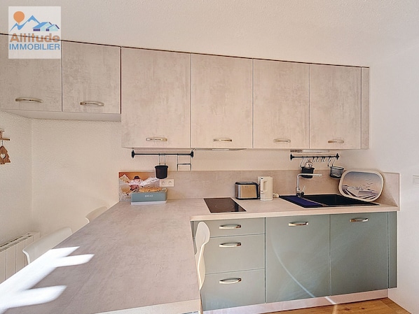 Fridge, microwave, dishwasher