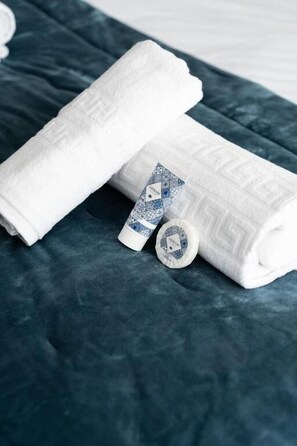 تجهيزات دش، مجففات شعر، مناشف، صابون