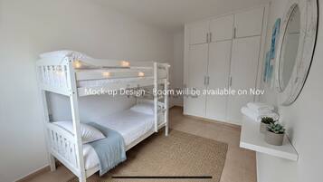 2 slaapkamers, een strijkplank/strijkijzer, wifi, beddengoed