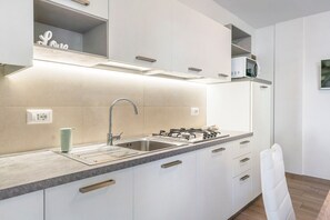 Réfrigérateur, micro-ondes, plaque de cuisson, lave-vaisselle