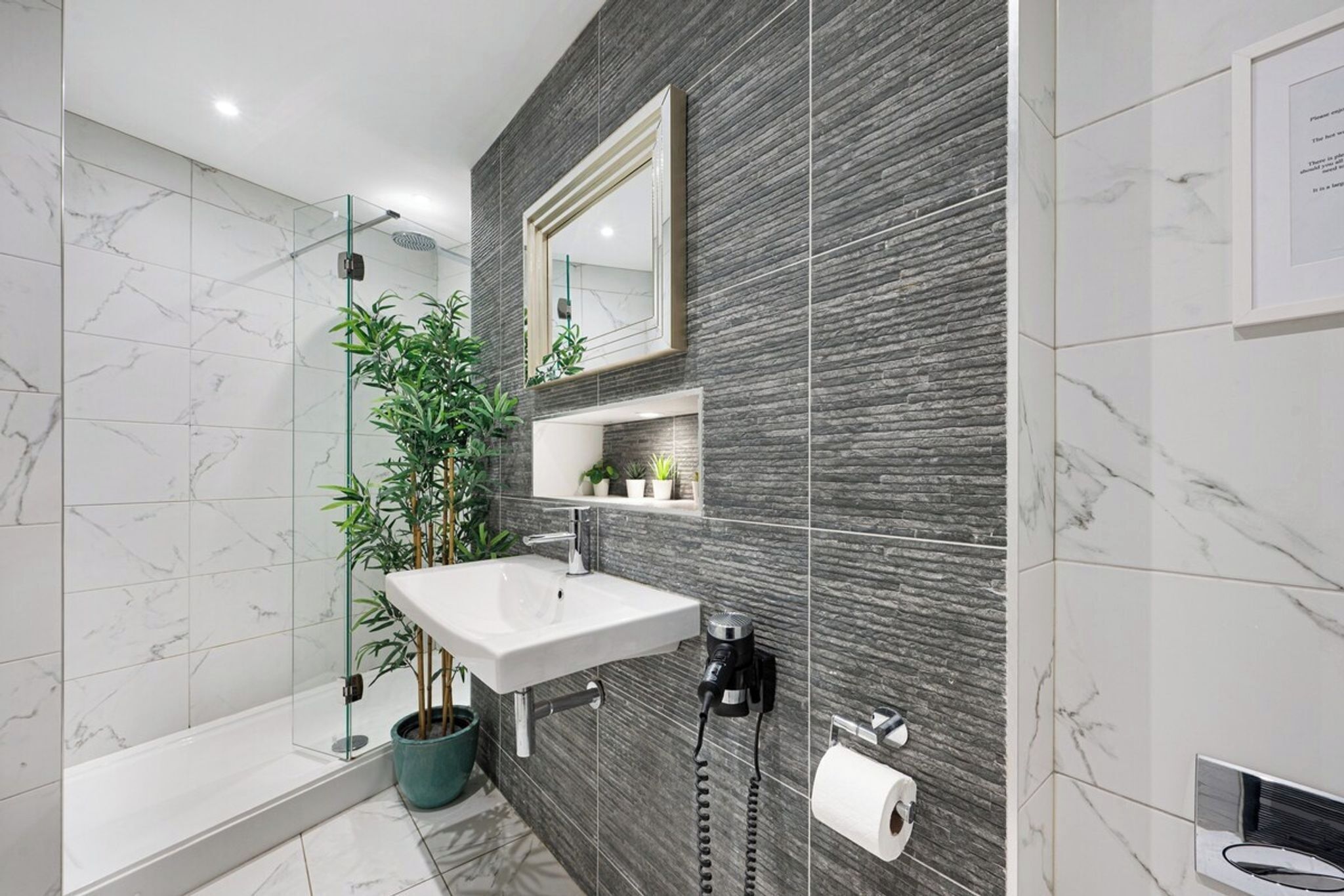 Hair dryer, towels