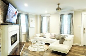 Televisión, chimenea