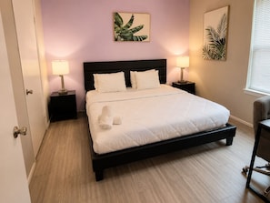 2 bedrooms, desk, iron/ironing board, WiFi