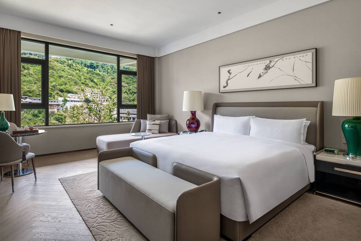 Premium Room, 1 King Bed, Mountain View | In-room safe, blackout drapes, iron/ironing board, free WiFi