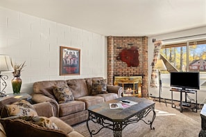 TV, fireplace, offices