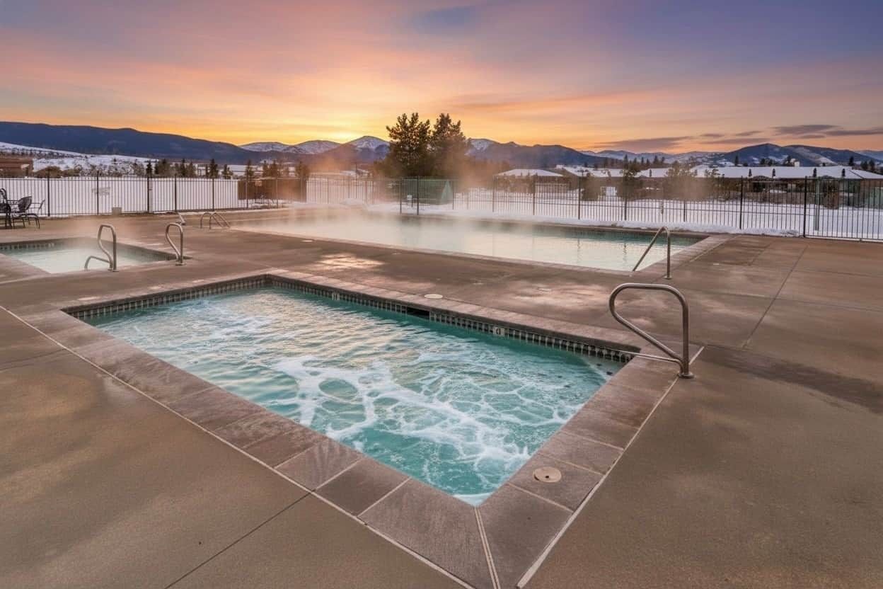 Piscina all'aperto, una piscina riscaldata