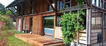 Cosy wooden house in a typical Landes village
