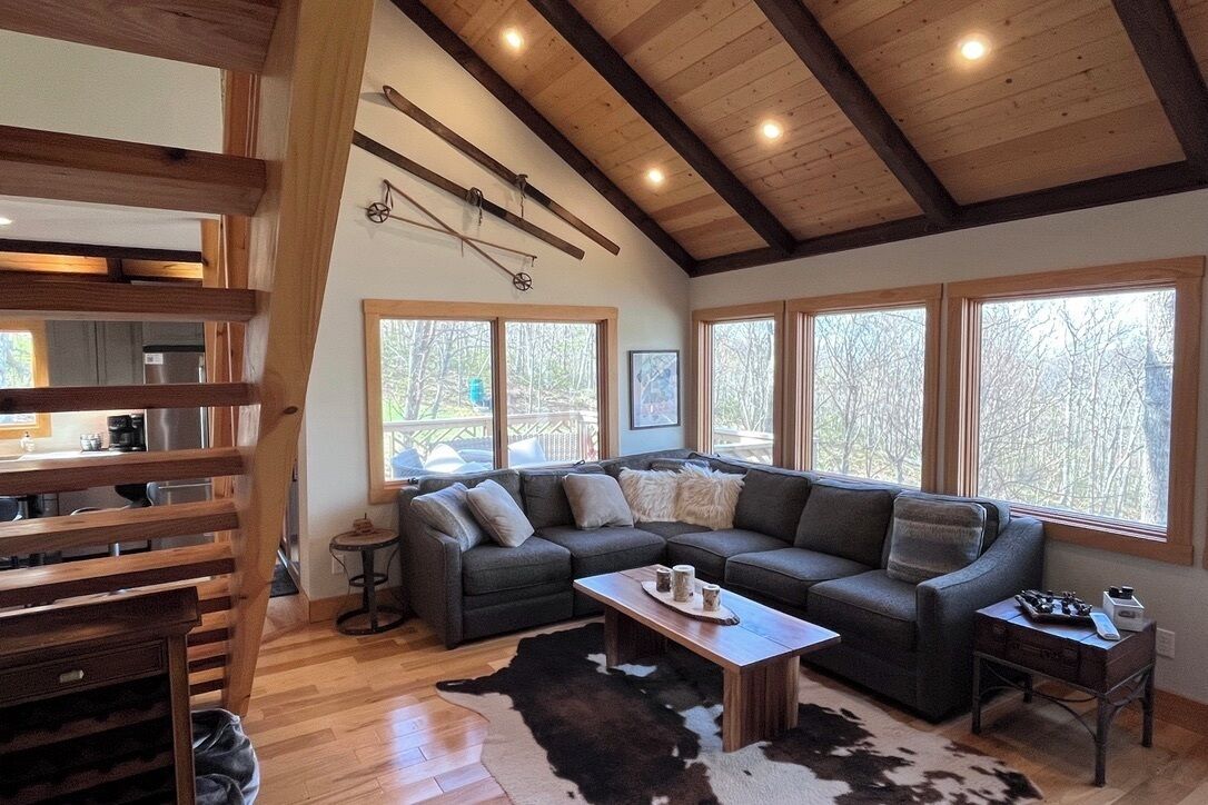 Smart TV, fireplace, DVD player, books