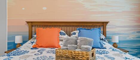 4 slaapkamers, een strijkplank/strijkijzer, beddengoed