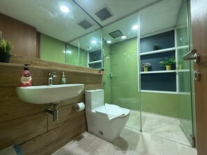 Family Apartment, City View | Bilik Mandi | Pengering rambut, tuala disediakan, sabun, syampu