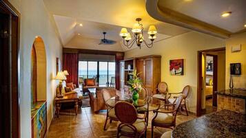 Villa Premium, 2 habitaciones, vista al océano, frente al océano | Área de sala de estar