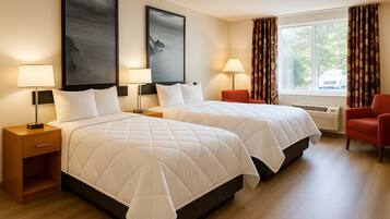 Desk, laptop workspace, free WiFi