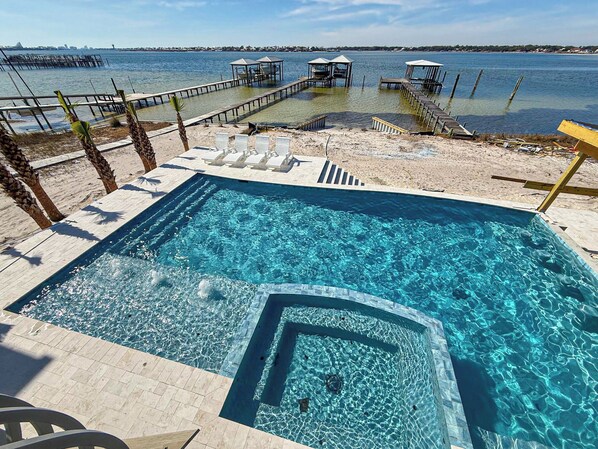 Outdoor pool, a heated pool