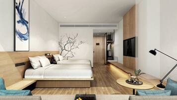 Comfort-Zimmer, 2 Doppelbetten, Stadtblick