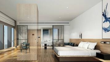 Premier-huone, 1 suuri parisänky, kaupunkinäköala