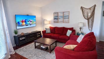 Smart TV, DVD player, books