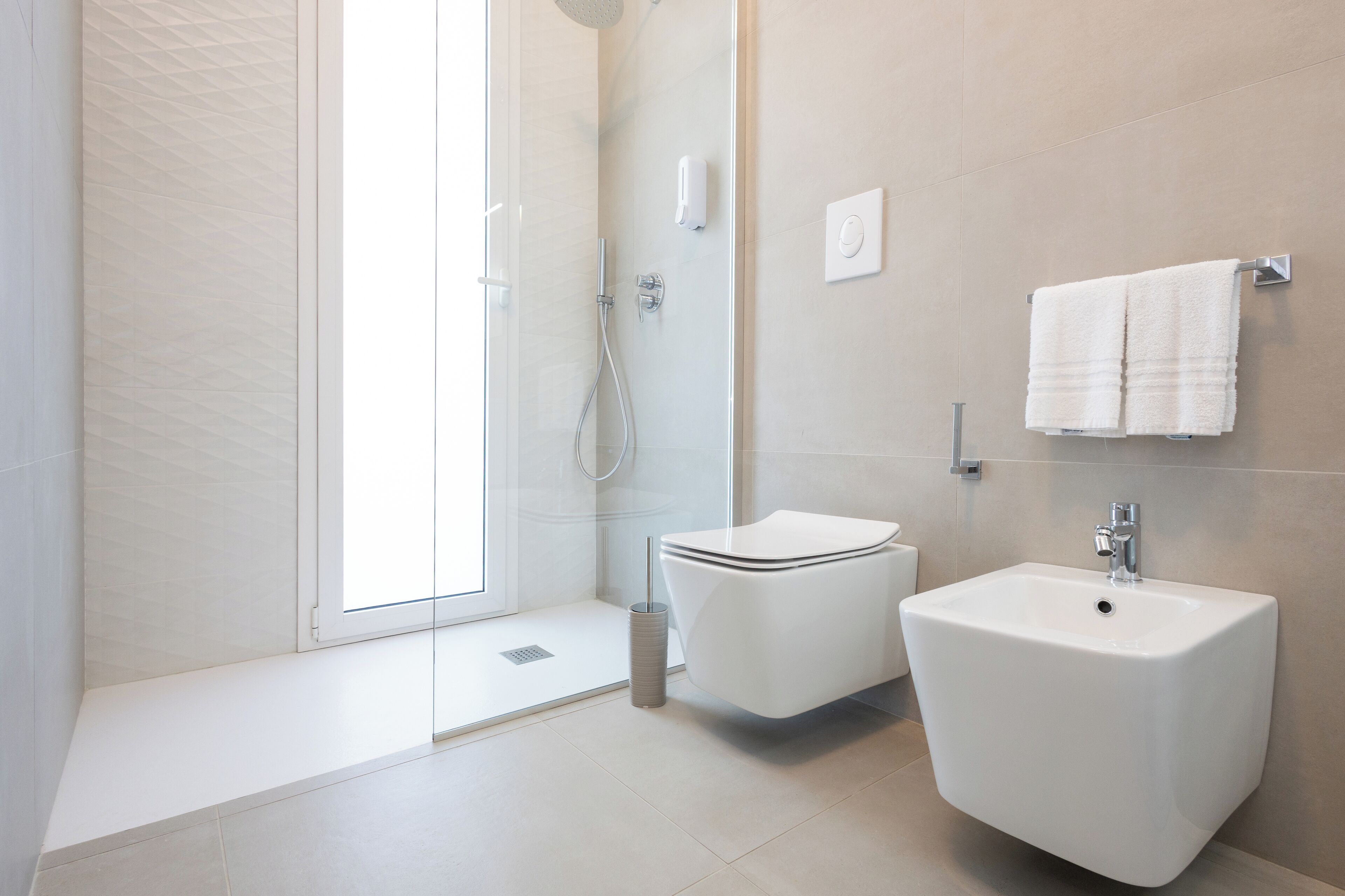 Haartrockner, Bidet, Handtücher, Seife