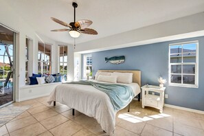 4 bedrooms, desk, iron/ironing board, travel cot