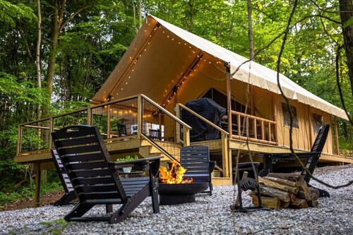 Willow Tent | Outdoor Shower + Fresh Eggs