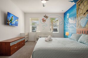 Iron/ironing board, travel crib, free WiFi, bed sheets