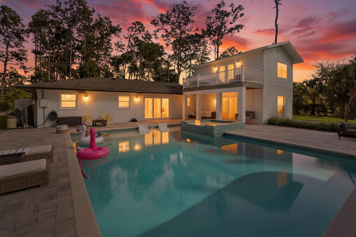 Outdoor pool, a heated pool