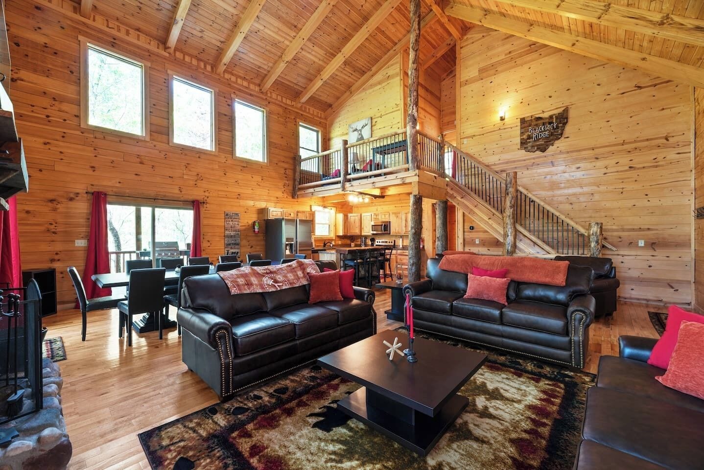 TV, fireplace, offices