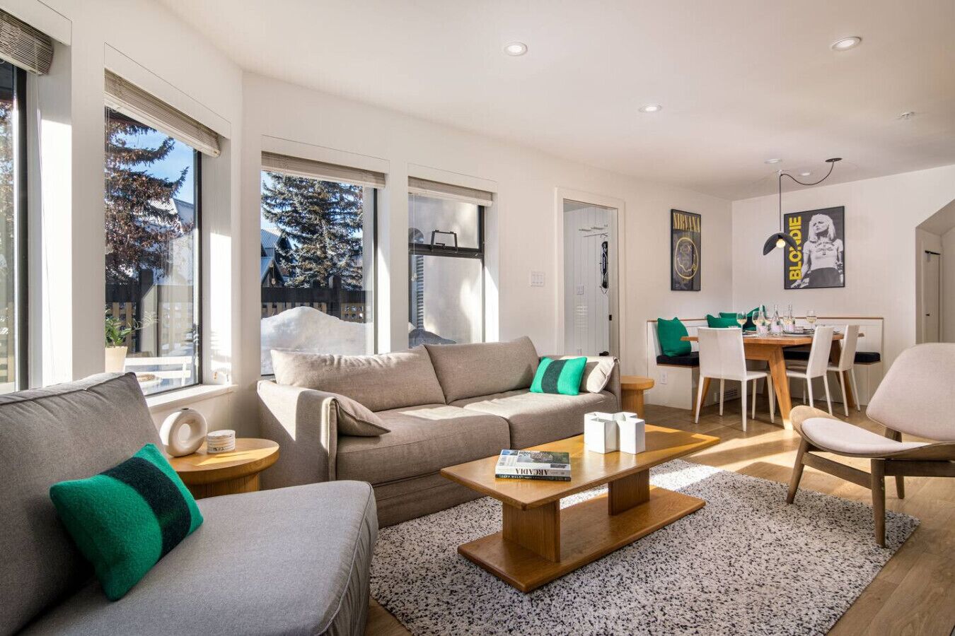 Smart TV, fireplace, stereo