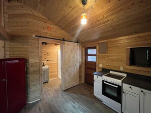 Fridge, microwave, oven, stovetop - White Pines-Nature Lovers Getaway, Multiple Cabins, 160 acres on Pigeon River. (Vanderbilt)