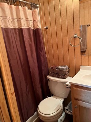 Douche, serviettes fournies, savon, papier de toilette