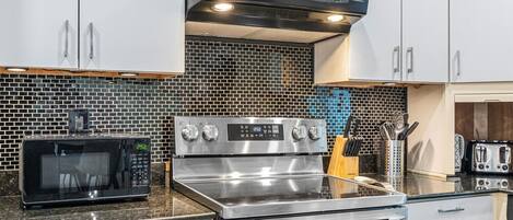 Microwave, oven, stovetop, dishwasher