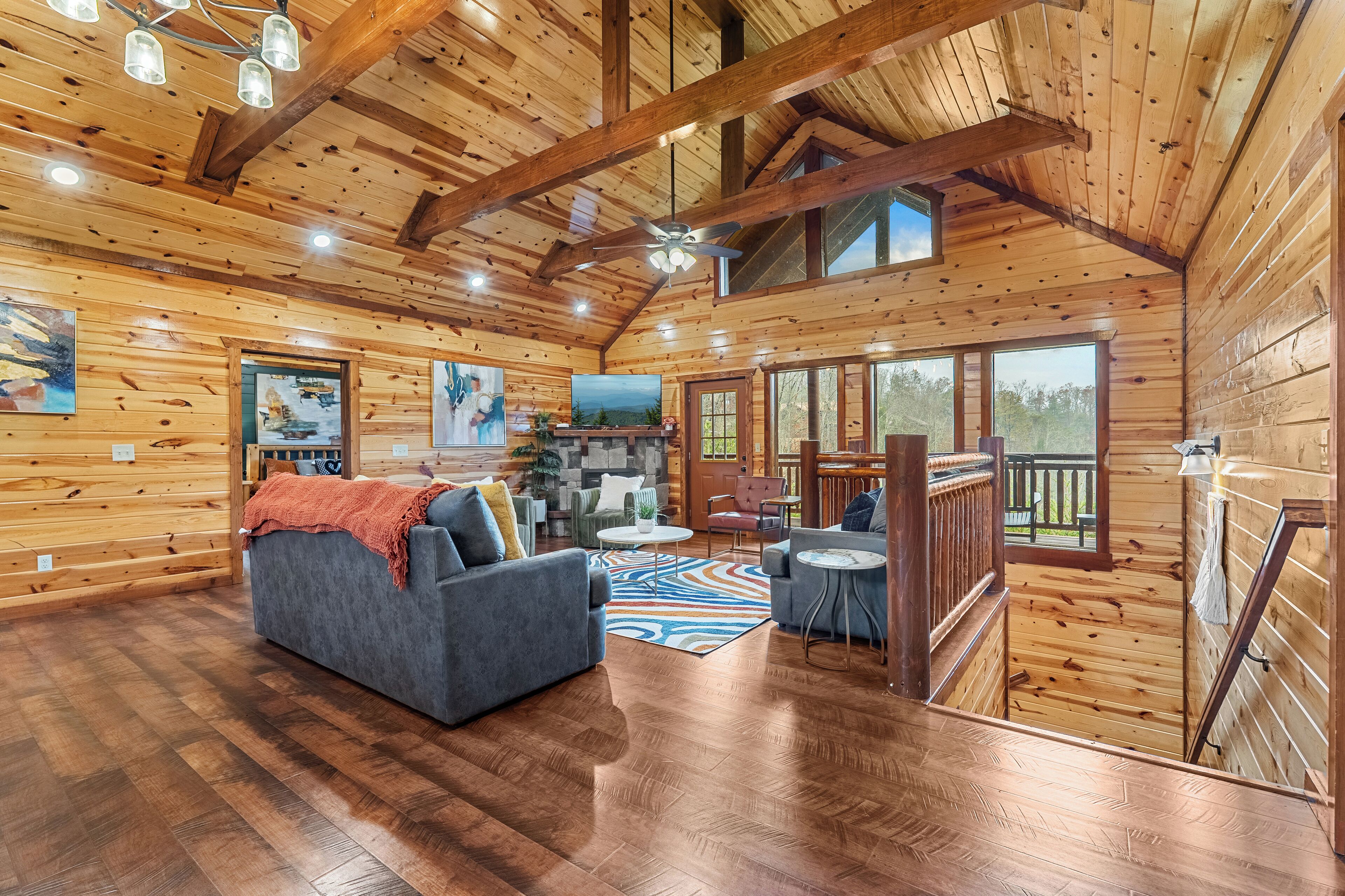 Smart TV, fireplace, video games, foosball