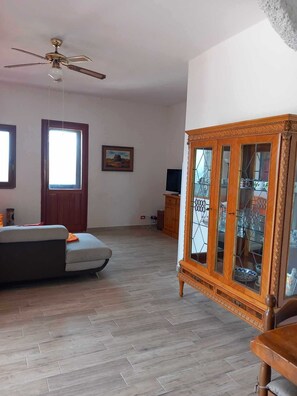 TV, books - Apartment in villa 30 meters from the sea, with breathtaking view (Maragnanu)