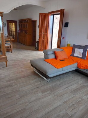 TV, books - Apartment in villa 30 meters from the sea, with breathtaking view (Maragnanu)