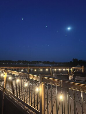 Terrace/patio - Brand new Modern, 6 bedroom waterfront home on a beautiful Long Lake. (Campbellsport)