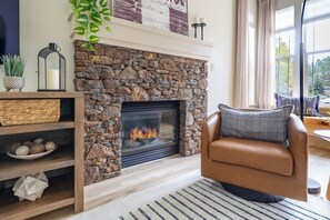 TV, fireplace, offices