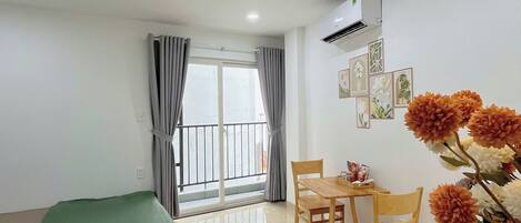 Superior Studio | Desk, blackout curtains, soundproofing, iron/ironing board