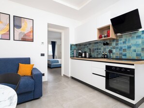 Luxury Apartment, Sea View | Private kitchen | Fridge, oven, stovetop, espresso maker