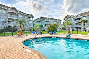 Outdoor pool - 5 blocks to beach, family-pet friendly golf condo
near pools and top attractions (Myrtle Beach)